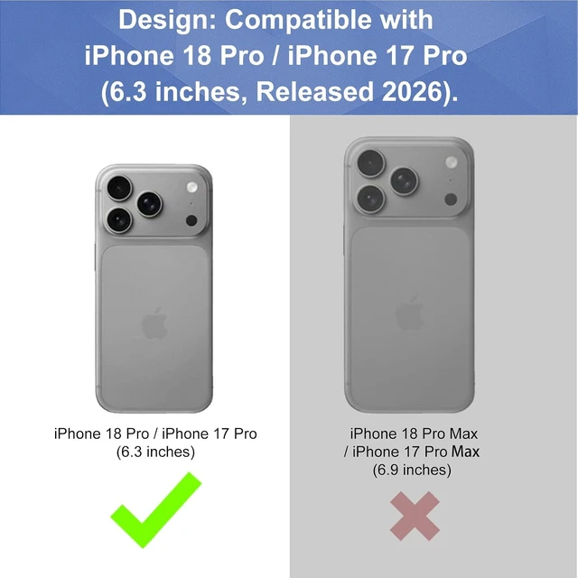 Alt view image 2 of 7 - for iPhone 18 Pro Belt Clip Case Kickstand Screen Protector-Black