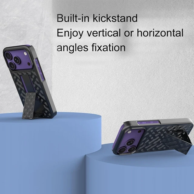Alt view image 6 of 7 - for iPhone 18 Pro Belt Clip Case Kickstand Screen Protector-Black
