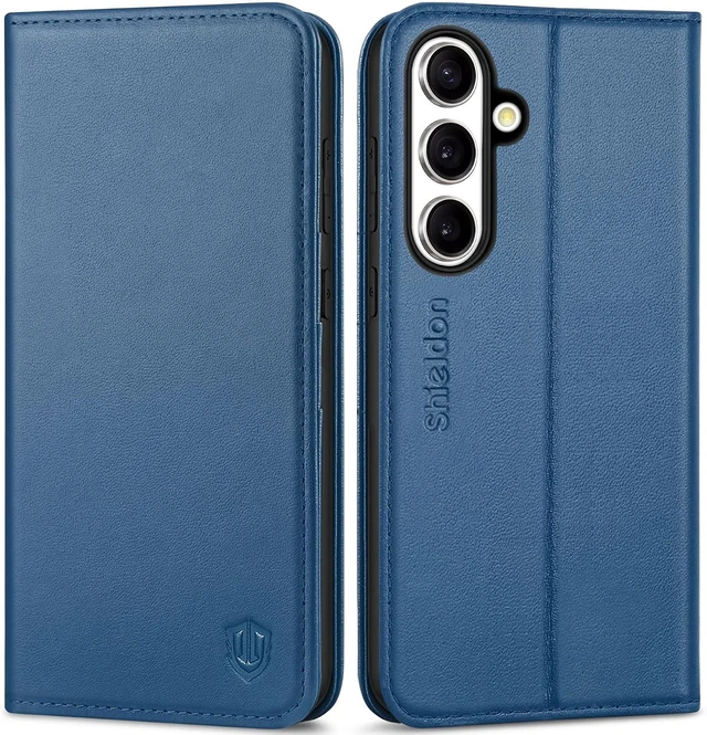 Main image of Genuine Leather Wallet Case for Galaxy S26FE 6.7 Royal Blue