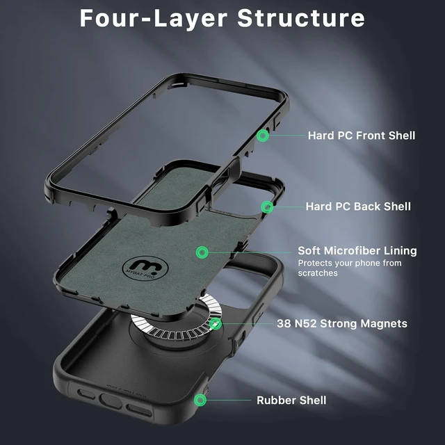 Alt view image 4 of 7 - for iPhone 16 Pro Max Case with Belt Clip Holster Black