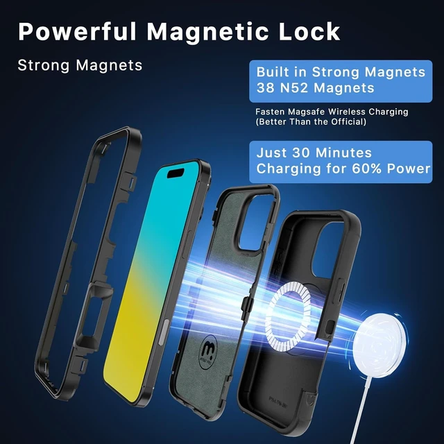 Alt view image 3 of 7 - for iPhone 16 Pro Max Case with Belt Clip Holster Black