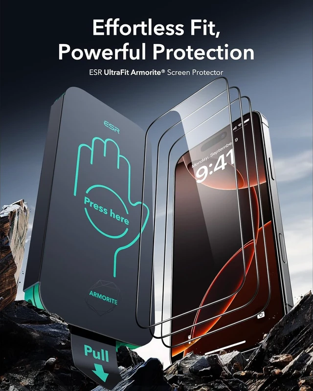Alt view image 2 of 7 - 3 Pack for iPhone 16 Pro Max Screen Protector Armorite