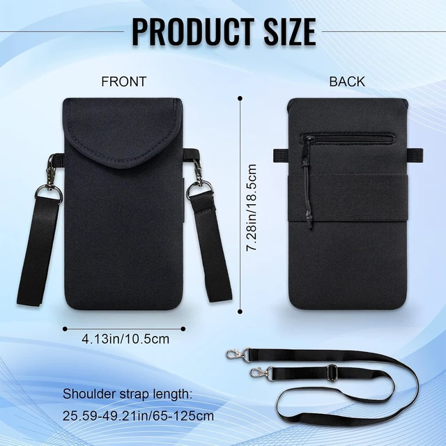Alt view image 2 of 7 - Neoprene Phone Pouch with Crossbody Strap & Back Elastic Strap