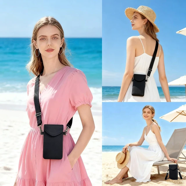 Alt view image 5 of 7 - Neoprene Phone Pouch with Crossbody Strap & Back Elastic Strap