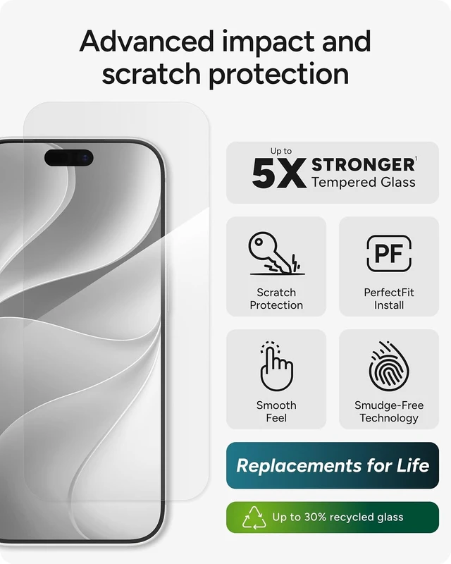 Alt view image 2 of 7 - Glass Elite Screen Protector for iPhone 18 Pro/ 17 Pro