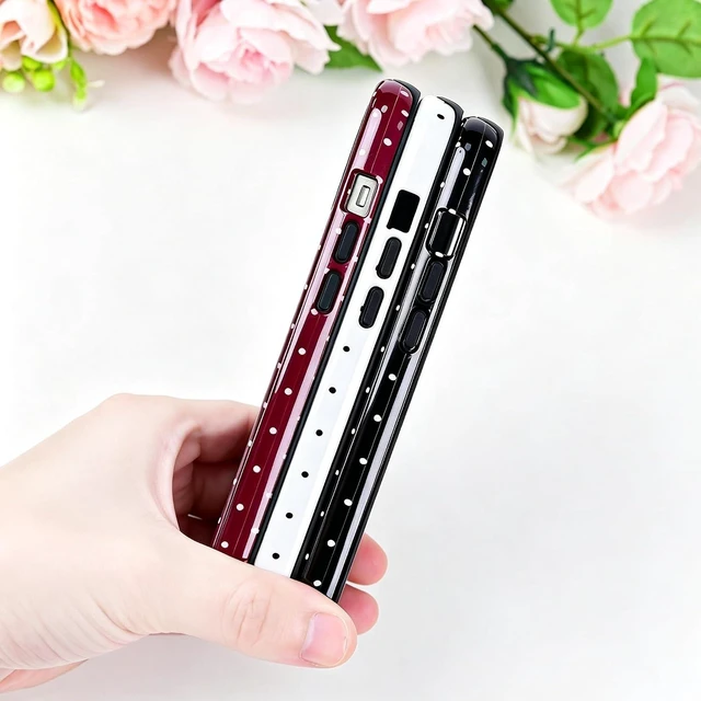 Alt view image 3 of 7 - Polka Dot Pattern Phone Case for iPhone 13/14 6.1 Wine