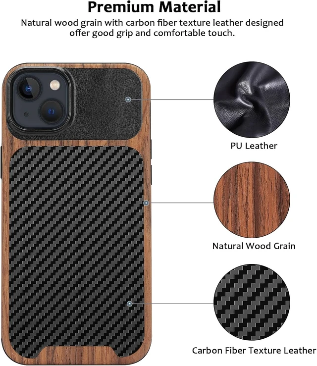 Alt view image 2 of 7 - Case for iPhone 15 Compatible with MagSafe Black