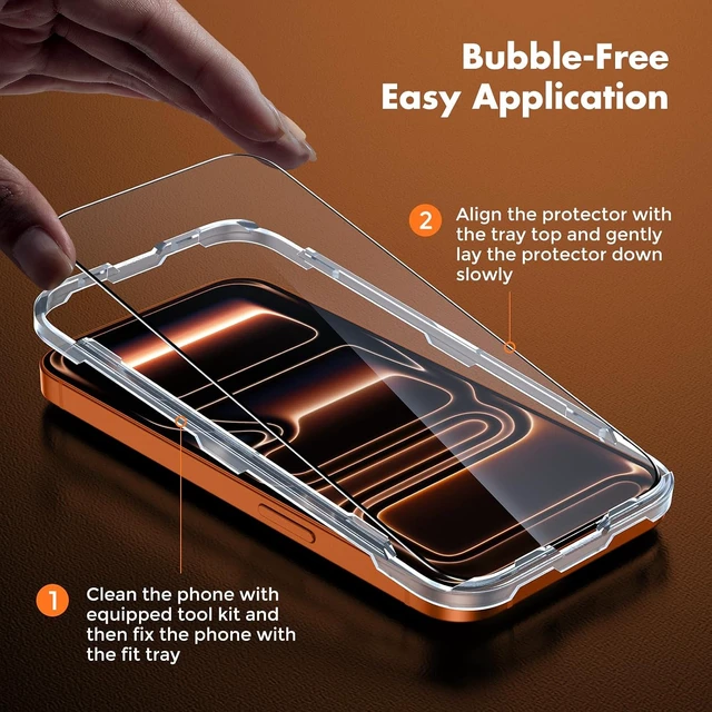 Alt view image 4 of 6 - 3-Pack Screen Protector for iPhone 17 Pro Max Full Coverage