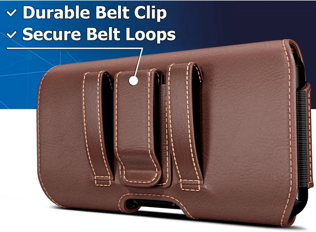Alt view image 5 of 7 - Holster for iPhone 17 17 Pro 16 Pro 16e 15 15Pro 14 13 12 11 Xs 10 X XR Cell Phone Belt Holder Case with Clip for Men Women Pouch (Fits Protective Cover on) Brown