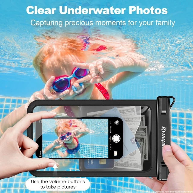Alt view image 4 of 7 - Large Waterproof Phone Pouch Up to 10 2 Pack IPX8 Protector Pouch