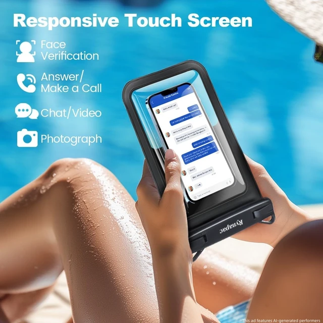 Alt view image 3 of 7 - Large Waterproof Phone Pouch Up to 10 2 Pack IPX8 Protector Pouch