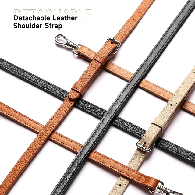 Alt view image 2 of 7 - Genuine Leather Crossbody Wallet Phone Case for iPhone 16 Pro
