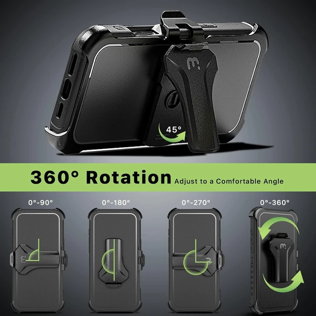 Alt view image 6 of 7 - for iPhone 16 Pro Max Case with Belt Clip Holster Black