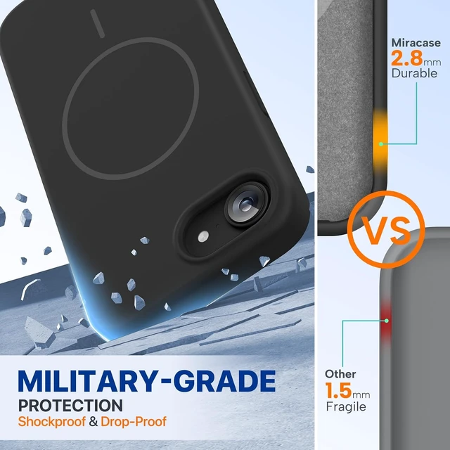 Alt view image 2 of 7 - Silicone & Magnetic for iPhone 17e/16e Case Black