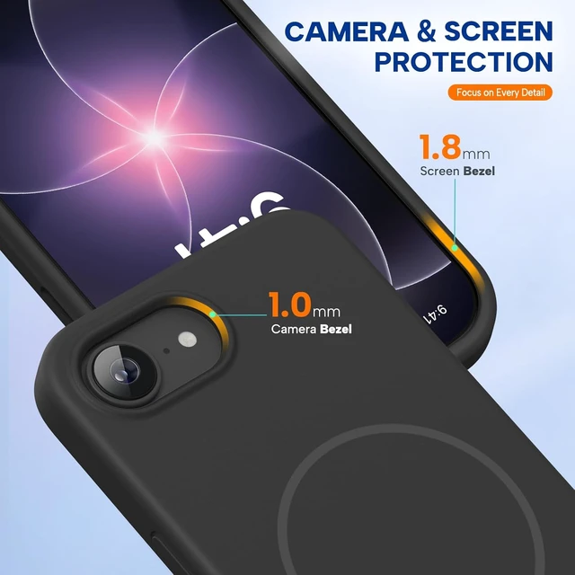 Alt view image 4 of 7 - Silicone & Magnetic for iPhone 17e/16e Case Black