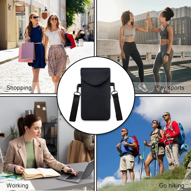 Alt view image 7 of 7 - Neoprene Phone Pouch with Crossbody Strap & Back Elastic Strap