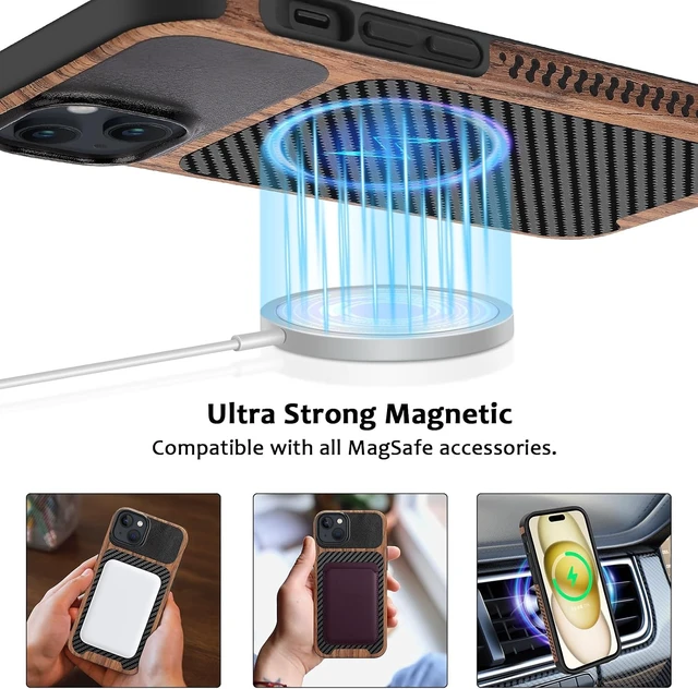 Alt view image 4 of 7 - Case for iPhone 15 Compatible with MagSafe Black