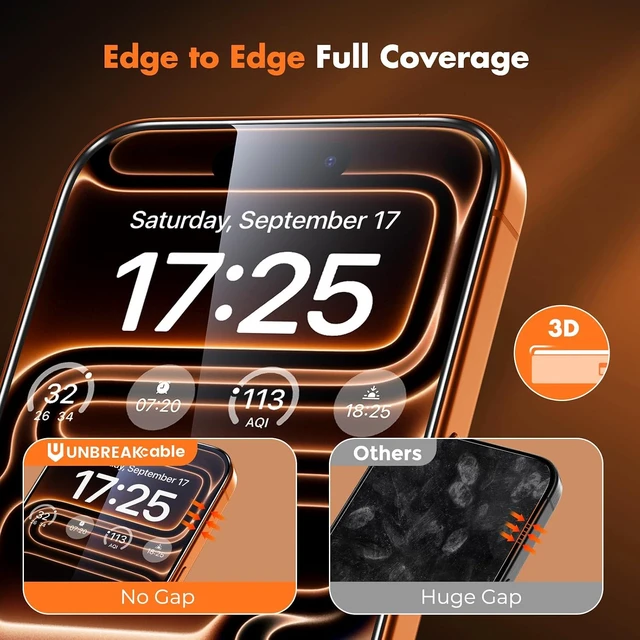 Alt view image 3 of 6 - 3-Pack Screen Protector for iPhone 17 Pro Max Full Coverage
