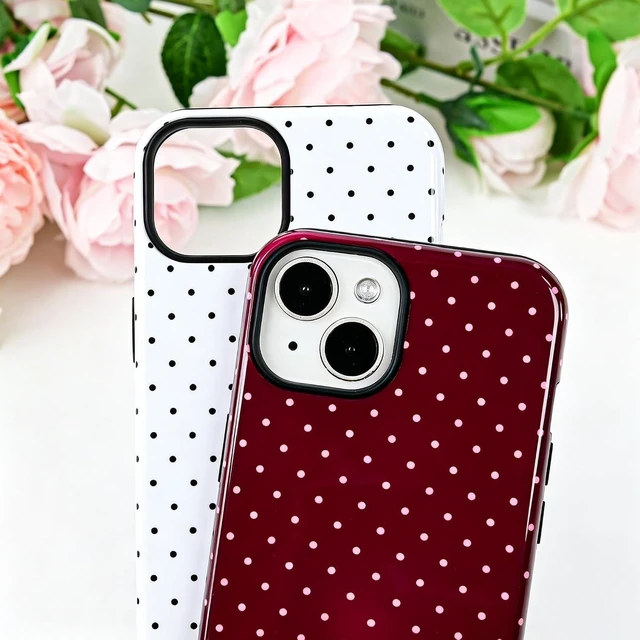 Alt view image 5 of 7 - Polka Dot Pattern Phone Case for iPhone 13/14 6.1 Wine