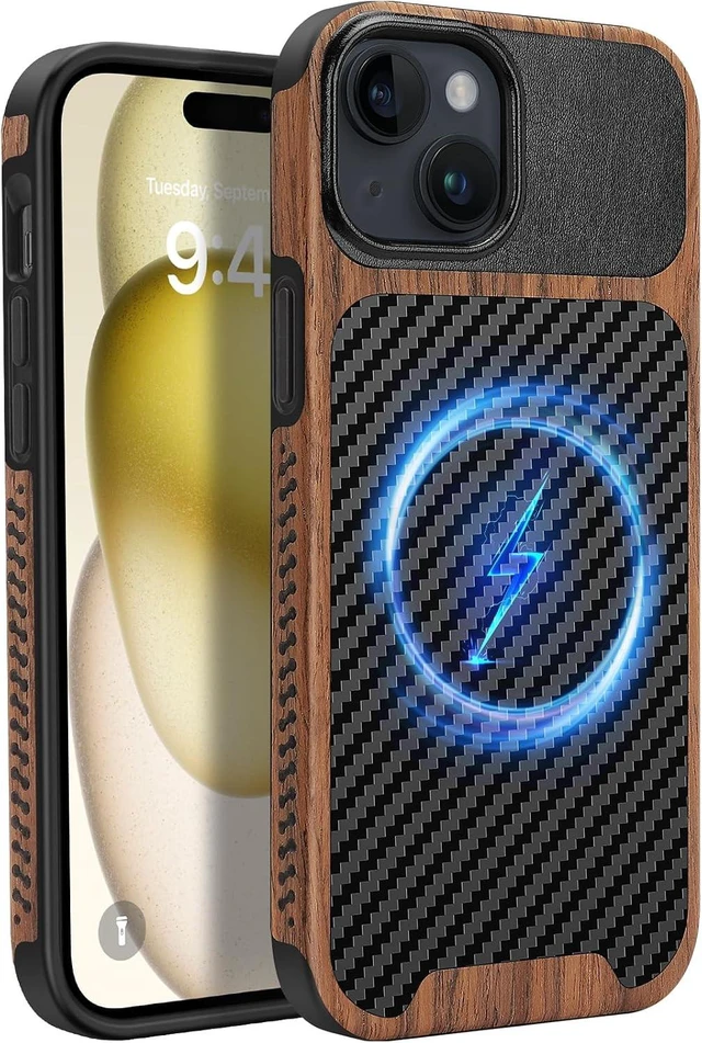 Main image of Case for iPhone 15 Compatible with MagSafe Black