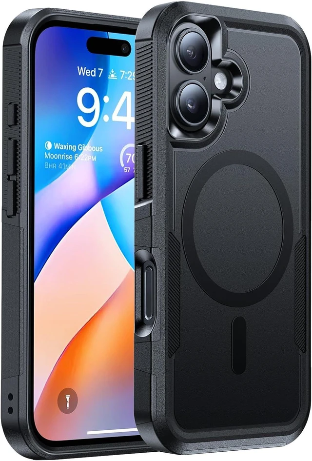 Main image of Magnetic for iPhone 16 Case Rugged Dual-Layer Shockproof Black