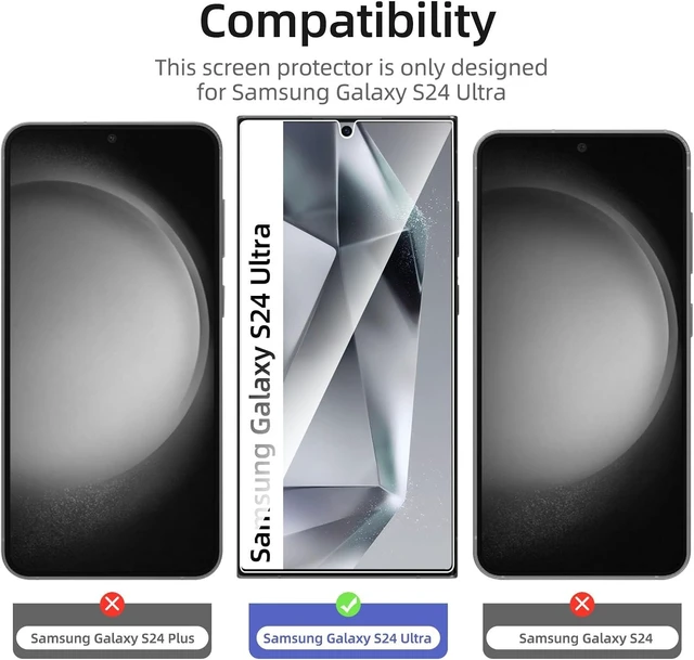 Alt view image 2 of 7 - NEWC for Galaxy S24 Ultra Screen Protector Tempered Glass