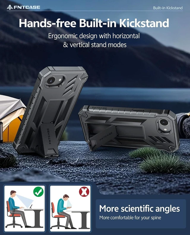 Alt view image 6 of 7 - for iPhone 17e Case with Built-in Screen Protector and Kickstand