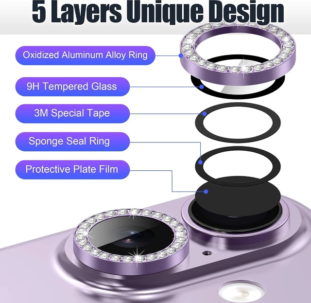 Alt view image 6 of 6 - 3+3 6 Pack for iPhone 17 Camera Lens Protector Cover
