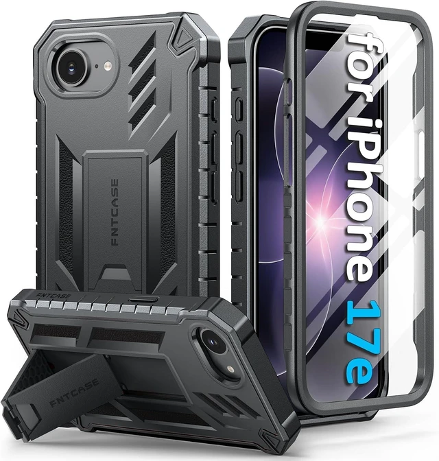 Main image of for iPhone 17e Case with Built-in Screen Protector and Kickstand