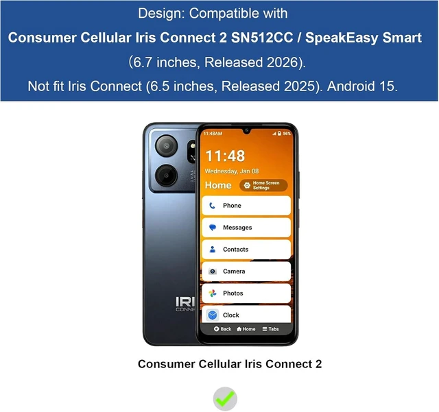 Alt view image 2 of 7 - for Iris Connect2/SpeakEasy Smart Phone Case Screen Protector-Green