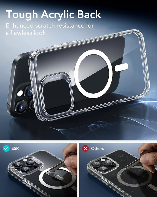 Alt view image 6 of 7 - for iPhone 16 Pro Case Compatible with MagSafe Shockproof Military-Grade Protection Magnetic Phone Case for iPhone 16 Pro Classic Hybrid Case (HaloLock) Clear