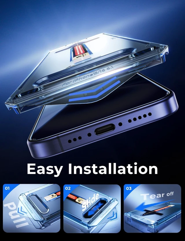 Alt view image 4 of 7 - for iPhone 16 Privacy Tempered Glass Screen Protector Anti-peek