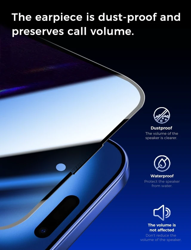 Alt view image 6 of 7 - for iPhone 16 Privacy Tempered Glass Screen Protector Anti-peek