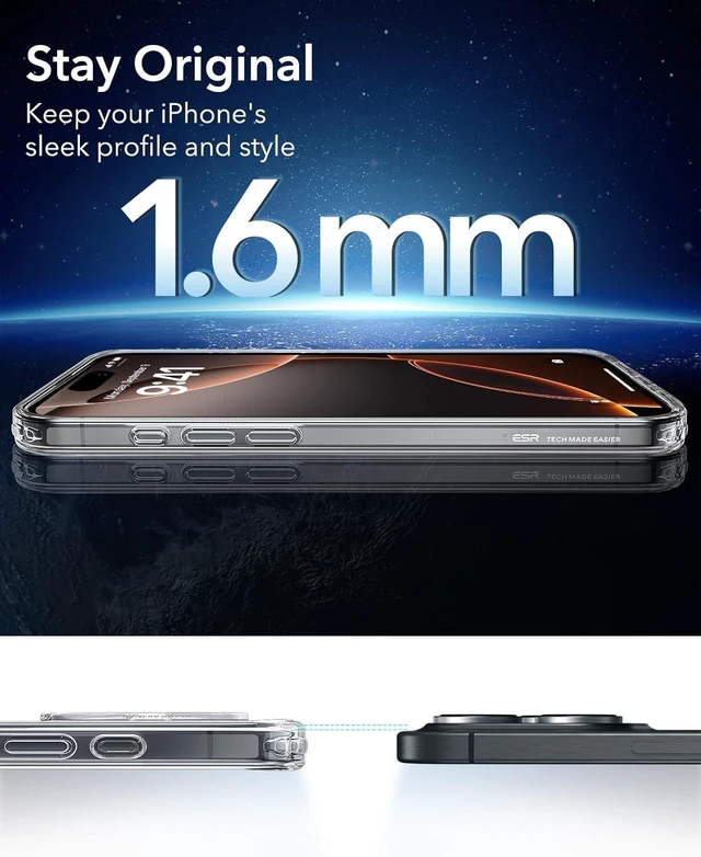 Alt view image 7 of 7 - for iPhone 16 Pro Case Compatible with MagSafe Shockproof Military-Grade Protection Magnetic Phone Case for iPhone 16 Pro Classic Hybrid Case (HaloLock) Clear