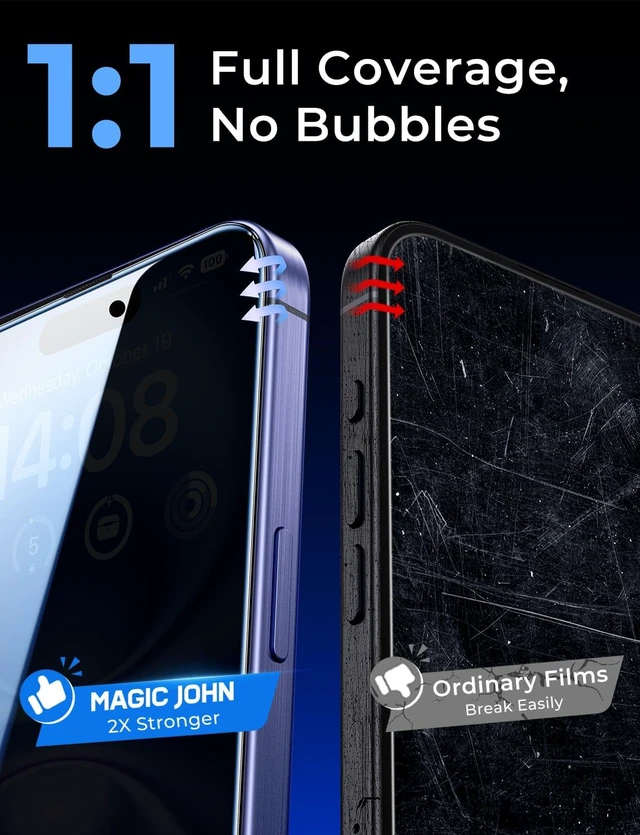 Alt view image 7 of 7 - for iPhone 16 Privacy Tempered Glass Screen Protector Anti-peek