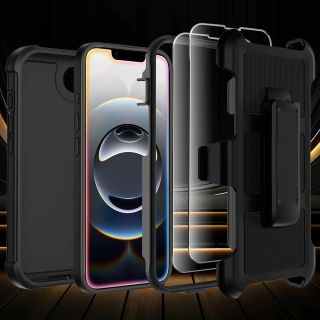 Alt view image 5 of 7 - for iPhone 16E Case with Belt Clip Holster Anti-Drop Shockproof (Black)