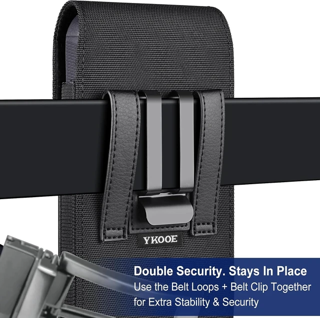 Alt view image 5 of 7 - Cell Phone Holster with Belt Clip Magnetic Closure Card Holder Black