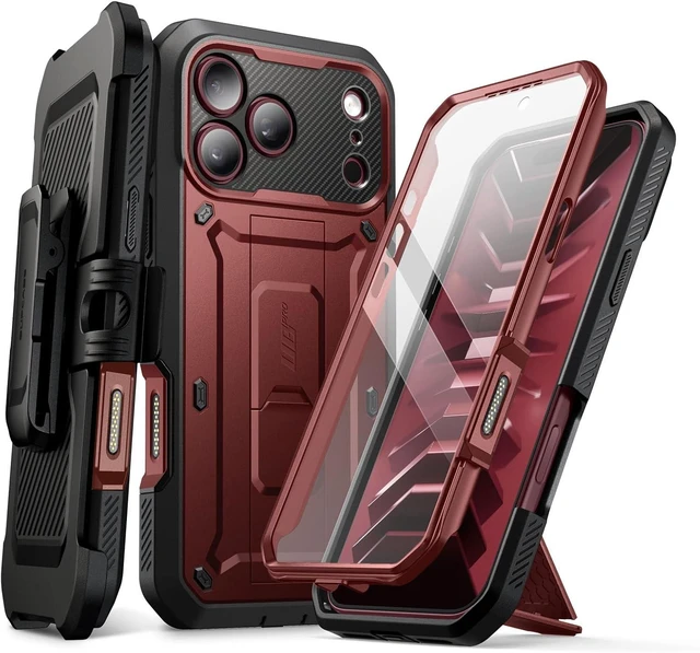 Main image of for iPhone 18 Pro Case / 17 Pro Case with Belt Clip Burgundy