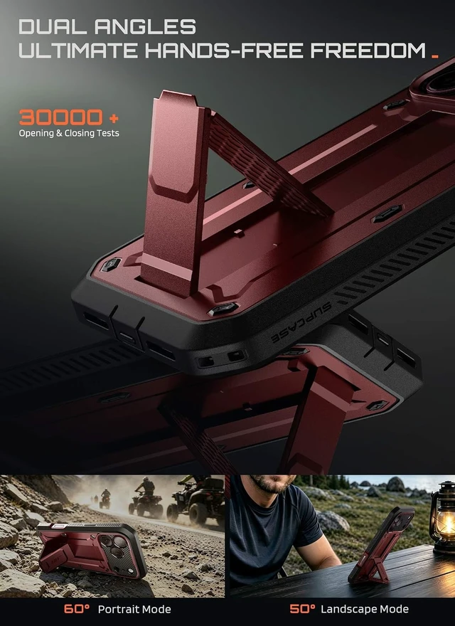 Alt view image 5 of 7 - for iPhone 18 Pro Case / 17 Pro Case with Belt Clip Burgundy