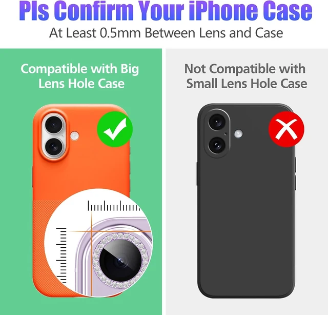Alt view image 3 of 6 - 3+3 6 Pack for iPhone 17 Camera Lens Protector Cover