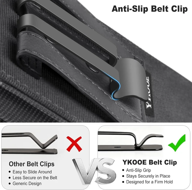 Alt view image 3 of 7 - Cell Phone Holster with Belt Clip Magnetic Closure Card Holder Black