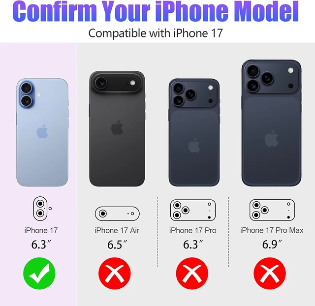 Alt view image 2 of 6 - 3+3 6 Pack for iPhone 17 Camera Lens Protector Cover