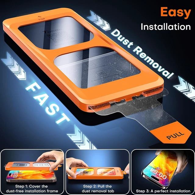 Alt view image 3 of 7 - for iPhone 16 Pro Screen Protector Easy Installation