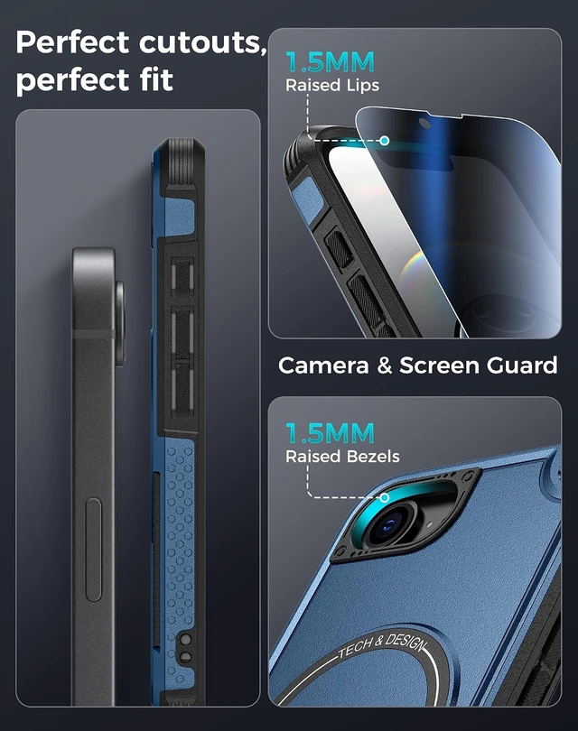 Alt view image 7 of 7 - for iPhone 17e/16e Case with Privacy Tempered Glass Screen Protector