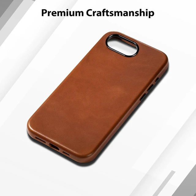 Alt view image 3 of 7 - Vegetable-Tanned Leather Case for iPhone 17e/16e Saddle Brown