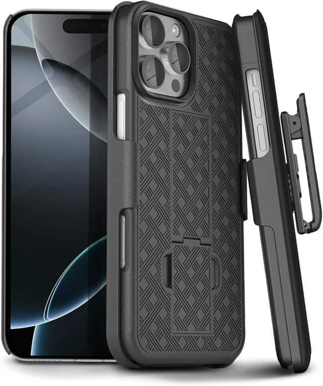 Main image of for iPhone 16 Pro Case with Belt Clip Rigid Kickstand | 6.3