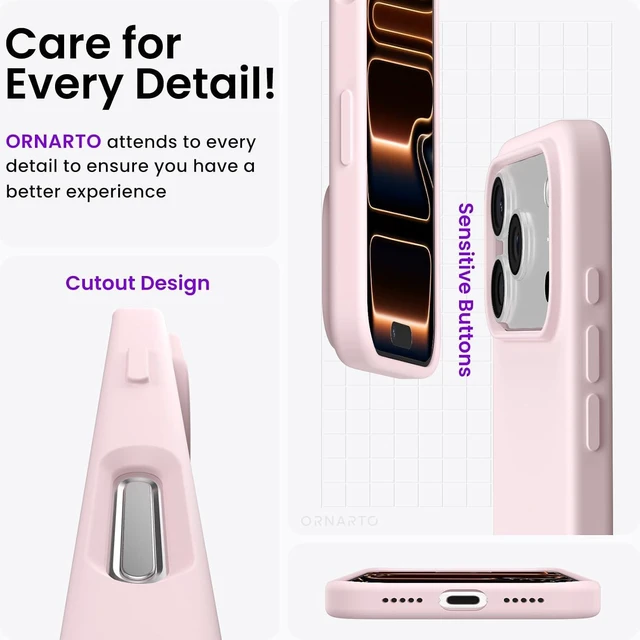 Alt view image 5 of 6 - for iPhone 17 Pro Case 6.3 Slim Liquid Silicone Chalk Pink