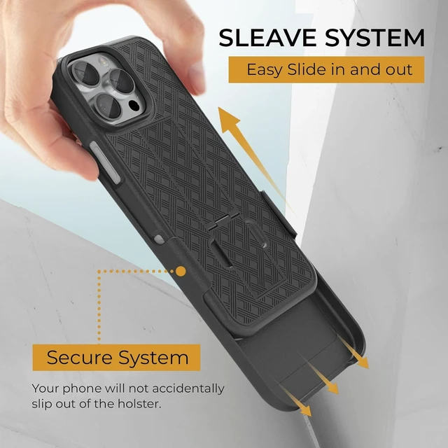 Alt view image 6 of 7 - for iPhone 16 Pro Case with Belt Clip Rigid Kickstand | 6.3