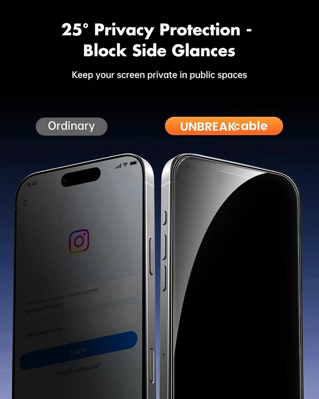 Alt view image 2 of 7 - iPhone 16 Pro Max Privacy Screen Protector + Camera Protector