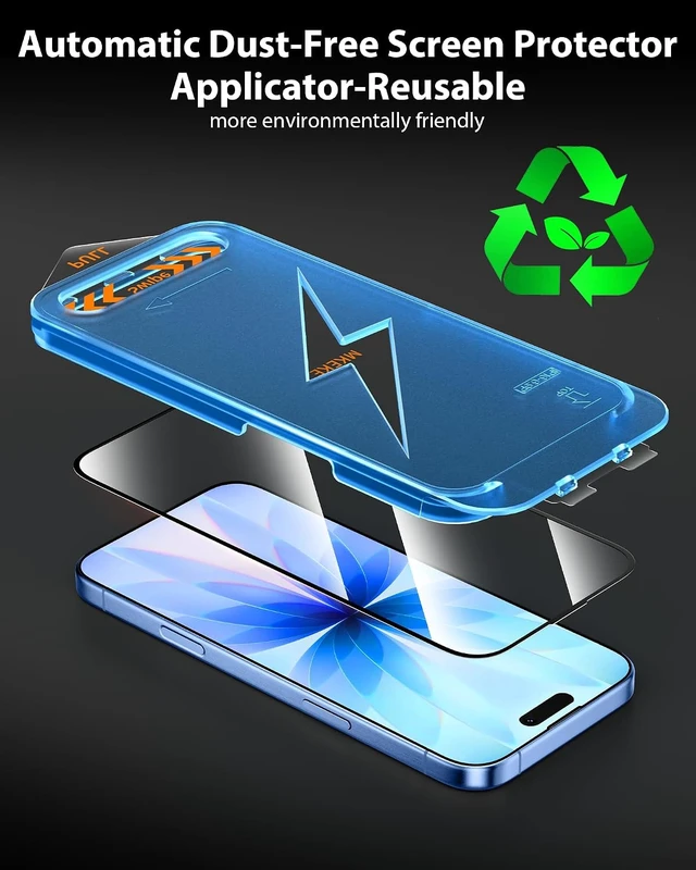 Alt view image 7 of 7 - for iPhone 17 iPhone 16 Pro Privacy Screen Protector 3 Pack
